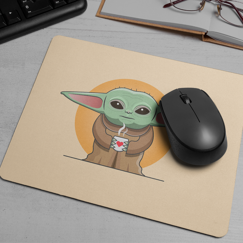 Kahve İçen Yoda Tasarımlı Mousepad