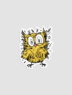 Şaşkın Kuş Tasarımlı Sticker