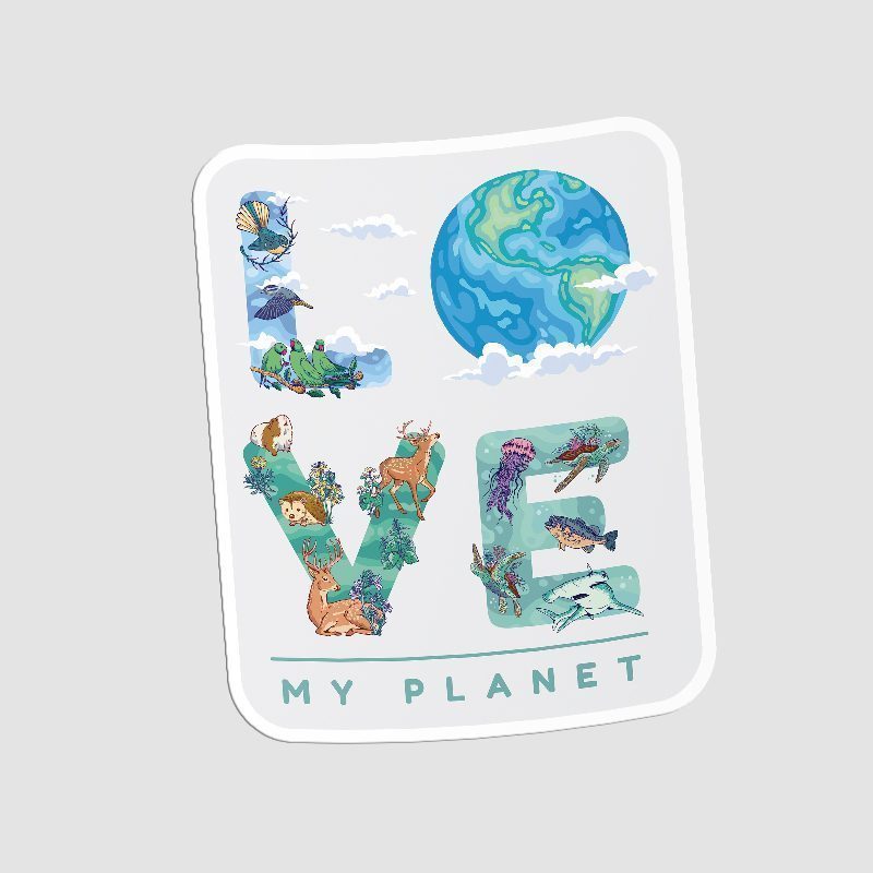 Love My Planet Tasarımlı Sticker
