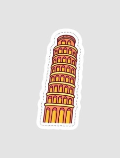 Pisa Kulesi Tasarımlı Sticker