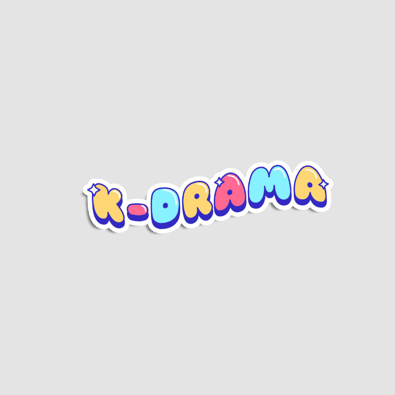 Renkli K-Drama Yazılı Sticker