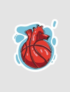 Kalp Topu Tasarımlı Sticker