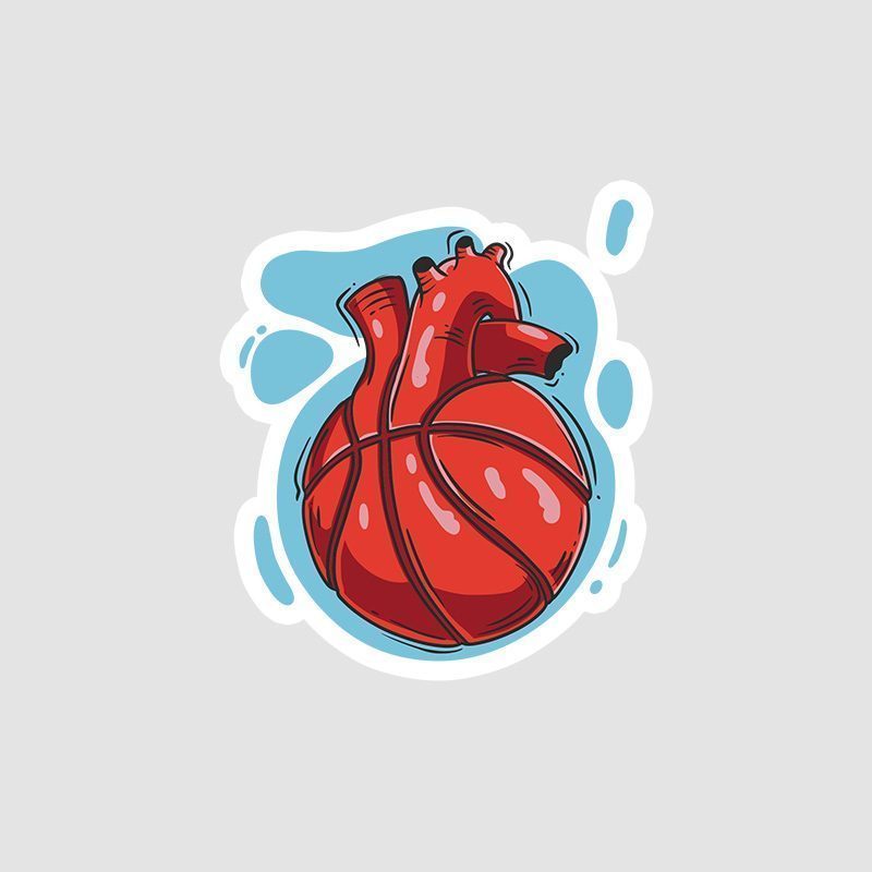 Kalp Topu Tasarımlı Sticker