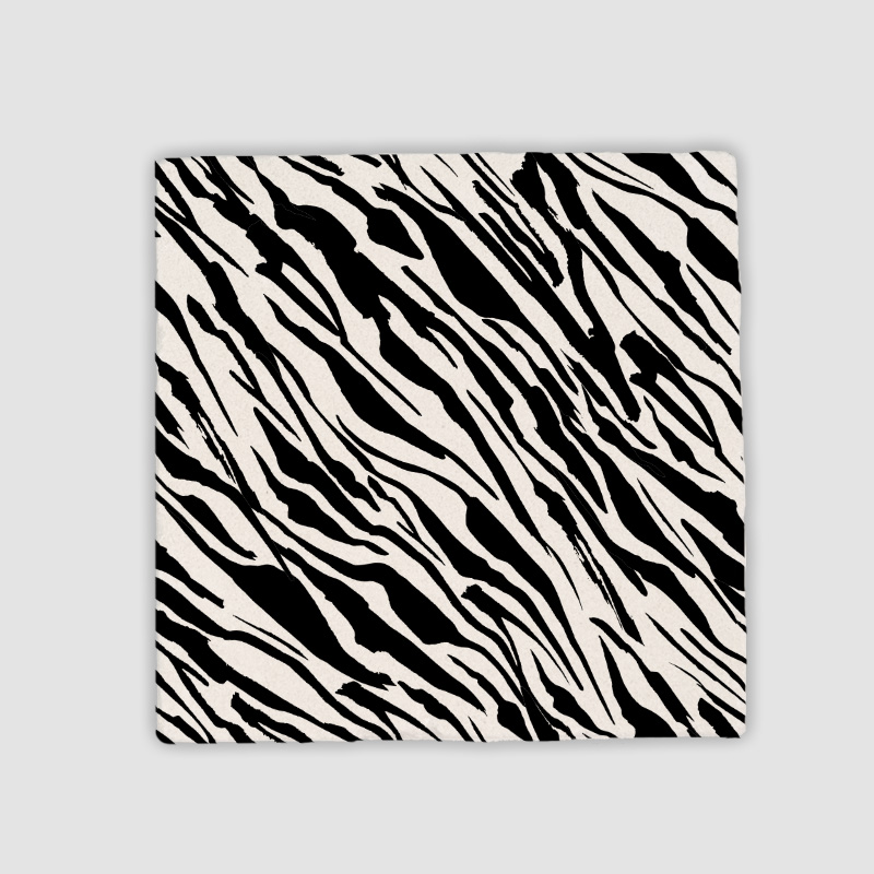 Zebra Çizgileri Tasarımlı 4lü Doğal Taş Bardak Altlığı