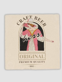 Craft Beer Hers Retro Tasarımlı 4lü Doğal Taş Bardak Altlığı