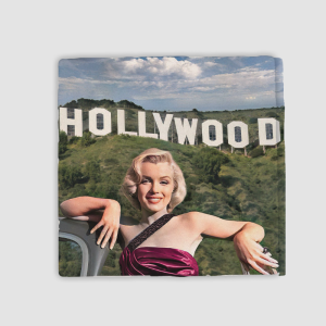Hollywood Marilyn Monroe Tasarımlı 4lü Doğal Taş Kare Bardak Altlığı