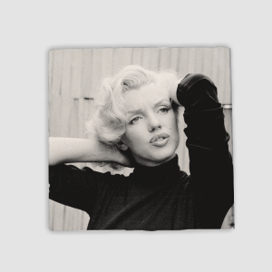 Siyah Beyaz Marilyn 4lü Doğal Taş Kare Bardak Altlığı