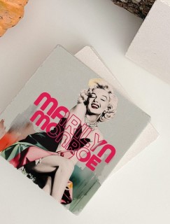 Efsane Sarışın Marilyn Monroe Tasarımlı 4lü Doğal Taş Bardak Altlığı