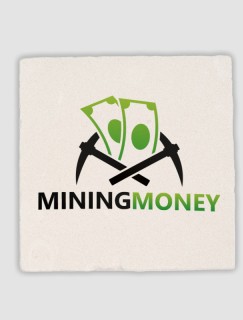 Mining Money Yazılı 4lü Doğal Taş Bardak Altlığı