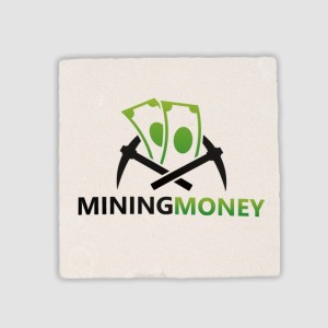 Mining Money Yazılı 4lü Doğal Taş Bardak Altlığı