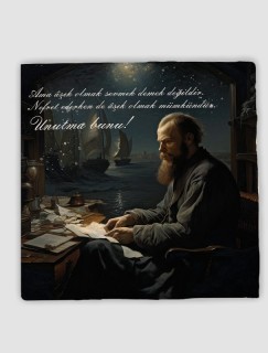 Dostoyevski Sözler Koleksiyonu 2 Sevgi Hakkında 4lü Doğal Taş Bardak Altlığı