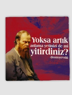 Fyodor Dostoyevski Sözler Koleksiyonu 4lü Doğal Taş Bardak Altlığı