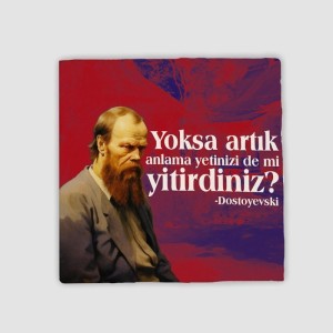 Fyodor Dostoyevski Sözler Koleksiyonu 4lü Doğal Taş Bardak Altlığı
