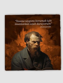 Dostoyevski Sözleri Sözler Koleksiyonu Serisi (4) 4lü Doğal Taş Bardak Altlığı