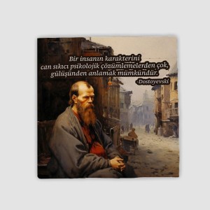 Dostoyevski Sözler Koleksiyonu 3 Psikoloji Hakkında 4lü Doğal Taş Bardak Altlığı
