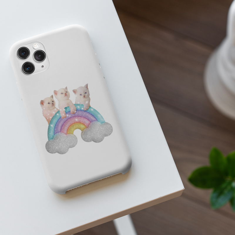 iPhone 13 Sevimli Kedi Yavruları Tasarımlı Telefon Kılıfı