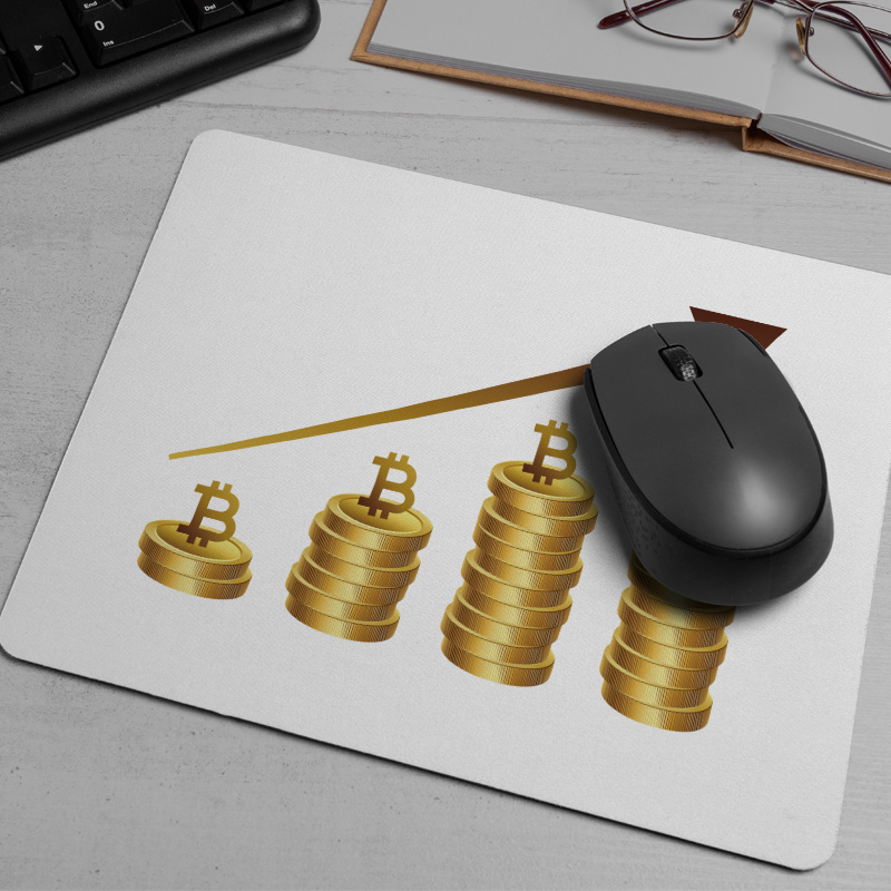 Yükselen Bitcoin Tasarımlı Mousepad