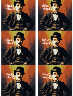 Charlie Chaplin Tasarımlı Doğal Taş Bardak Altlığı