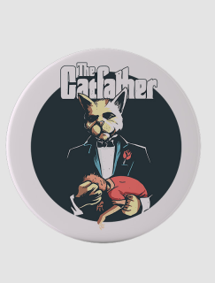 Catfather Tasarımlı Yuvarlak 4lü Bardak Altlığı