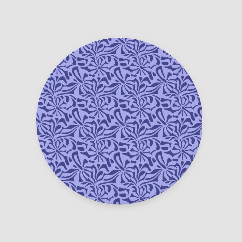 Floral Purple Tasarımlı 4lü Yuvarlak Bardak Altlığı