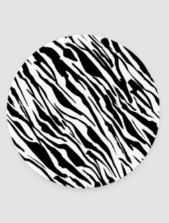Zebra Çizgileri Tasarımlı 4lü Yuvarlak Bardak Altlığı