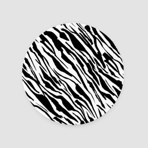 Zebra Çizgileri Tasarımlı 4lü Yuvarlak Bardak Altlığı