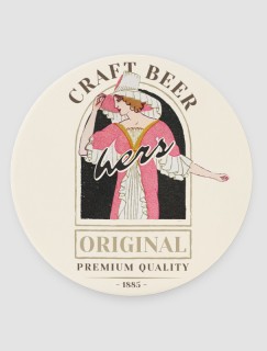 Craft Beer Hers Retro Tasarımlı 4lü Yuvarlak Bardak Altlığı