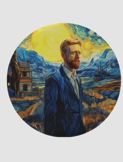 Tablosunun İçinde Van Gogh Tasarımlı 4lü Yuvarlak Bardak Altlığı