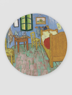 Vincent Van Gogh's The Bedroom (1889) Tasarımlı 4lü Yuvarlak Bardak Altlığı