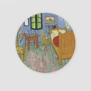 Vincent Van Gogh's The Bedroom (1889) Tasarımlı 4lü Yuvarlak Bardak Altlığı