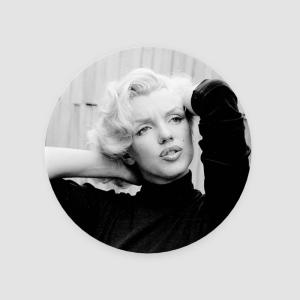 Siyah Beyaz Marilyn 4lü Yuvarlak Bardak Altlığı