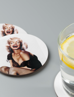 Marilyn Monroe'nun Kahkahası 4lü Yuvarlak Bardak Altlığı
