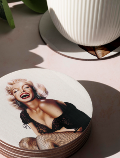 Marilyn Monroe'nun Kahkahası 4lü Yuvarlak Bardak Altlığı