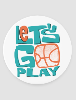 Let's Go Play Basketbol Temalı 4lü Yuvarlak Bardak Altlığı