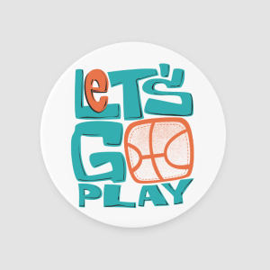 Let's Go Play Basketbol Temalı 4lü Yuvarlak Bardak Altlığı